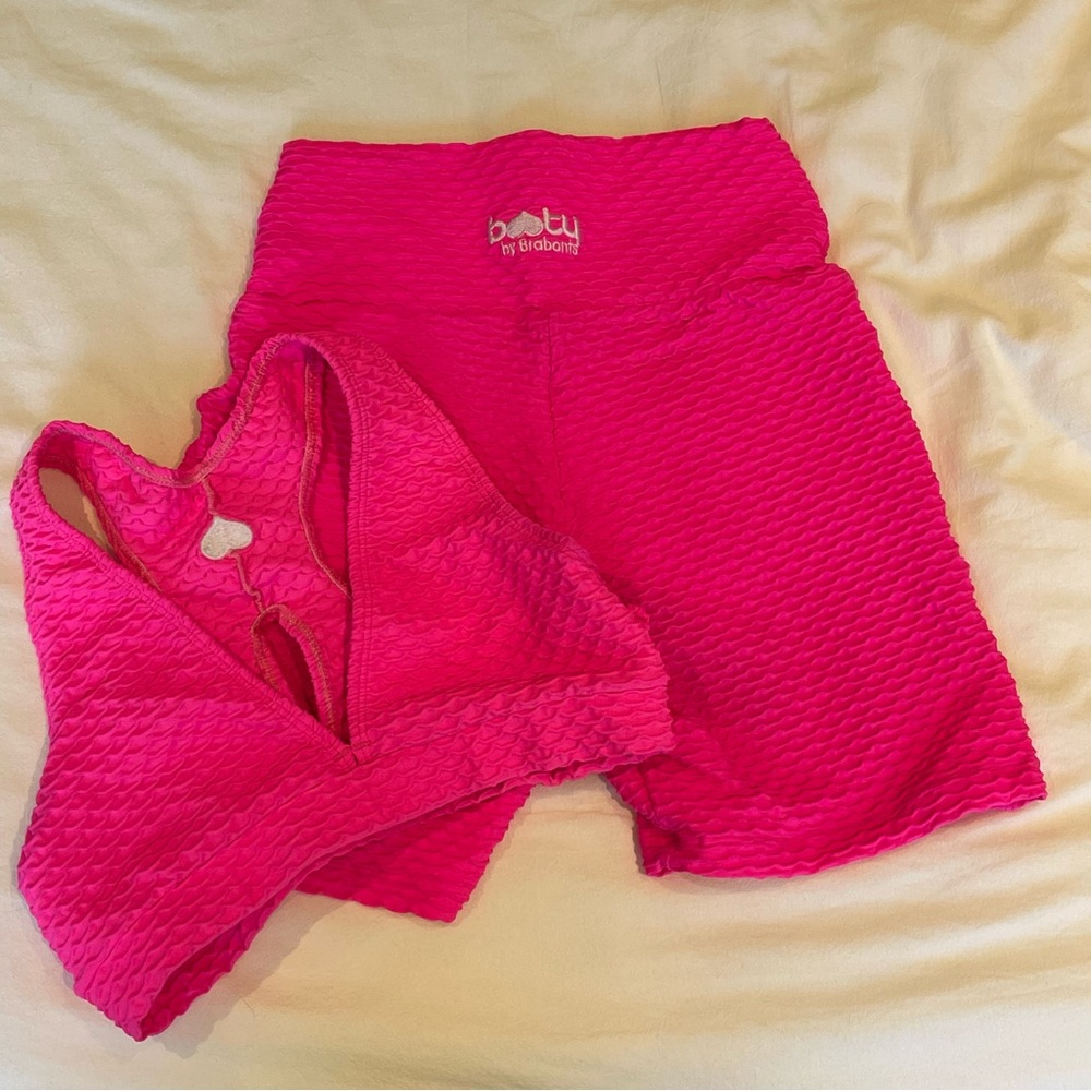 Booty by Brabants hot pink bike shorts and top set